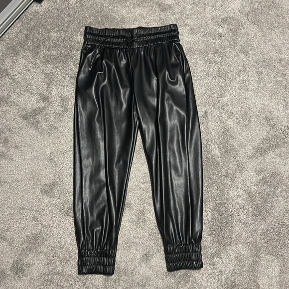 Pleather Pants, black with drawstring. - Picture 4 of 5
